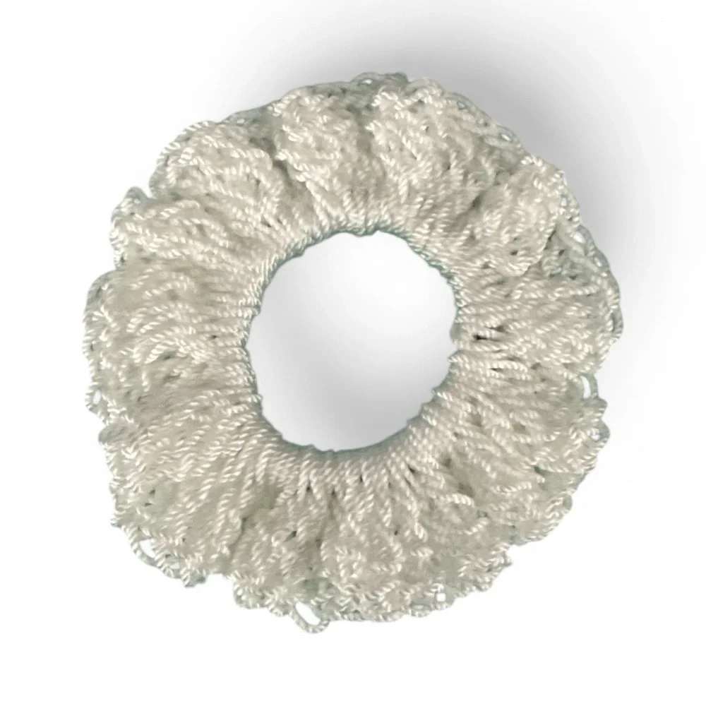 Elegant White Hair Scrunchie